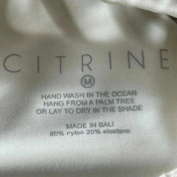 Citrine Women's Bikini Top Size Medium Ivory Braded Straps Swim Beach Pool M - Picture 2 of 5
